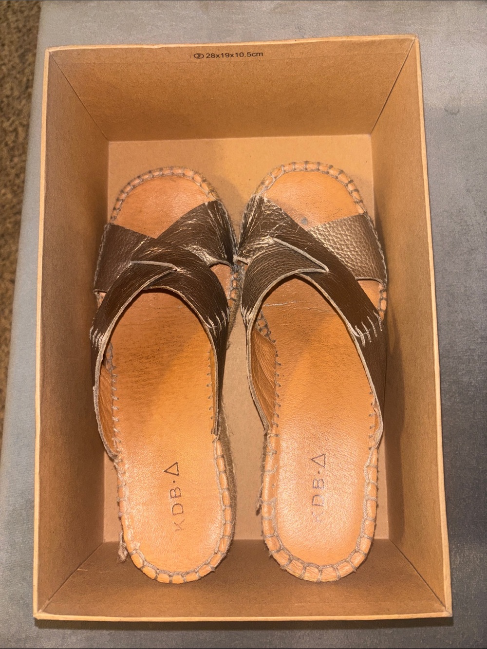 KDB Leather Crisscross Slide Sandals